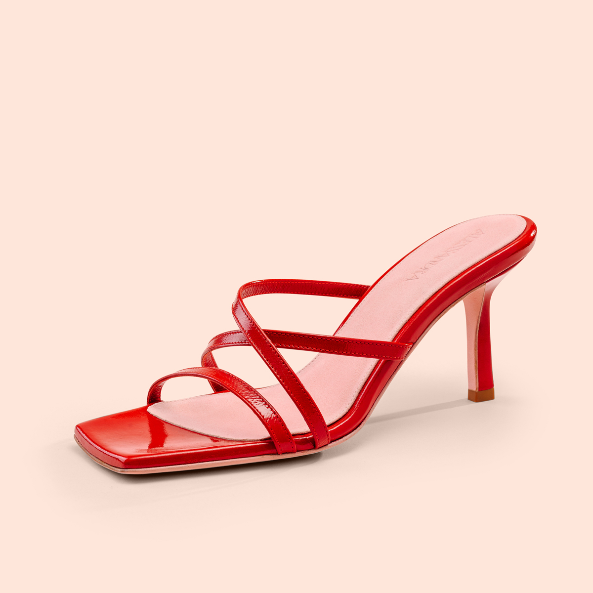 Sandalo Bellini Rosso vista diagonale