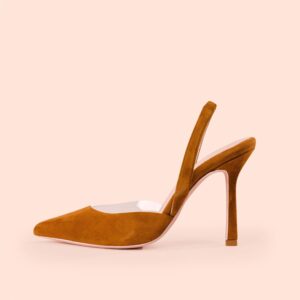 Slingback Margarita Marrone vista laterale esterna